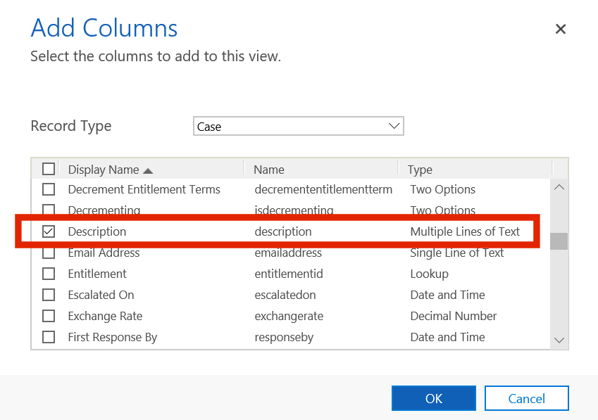 Add columns to view